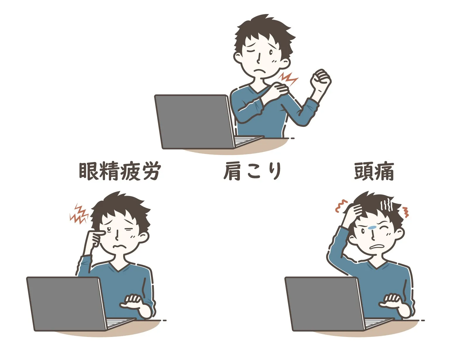 下を向く姿勢で起こる肩こりと首痛の整体対策法